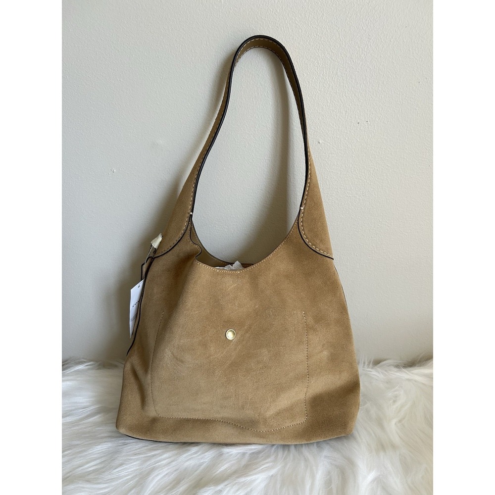 Coach Brooklyn Shoulder Bag 28 Suede Sand Tan Hobo CW637 NEW - Picture 2 of 6